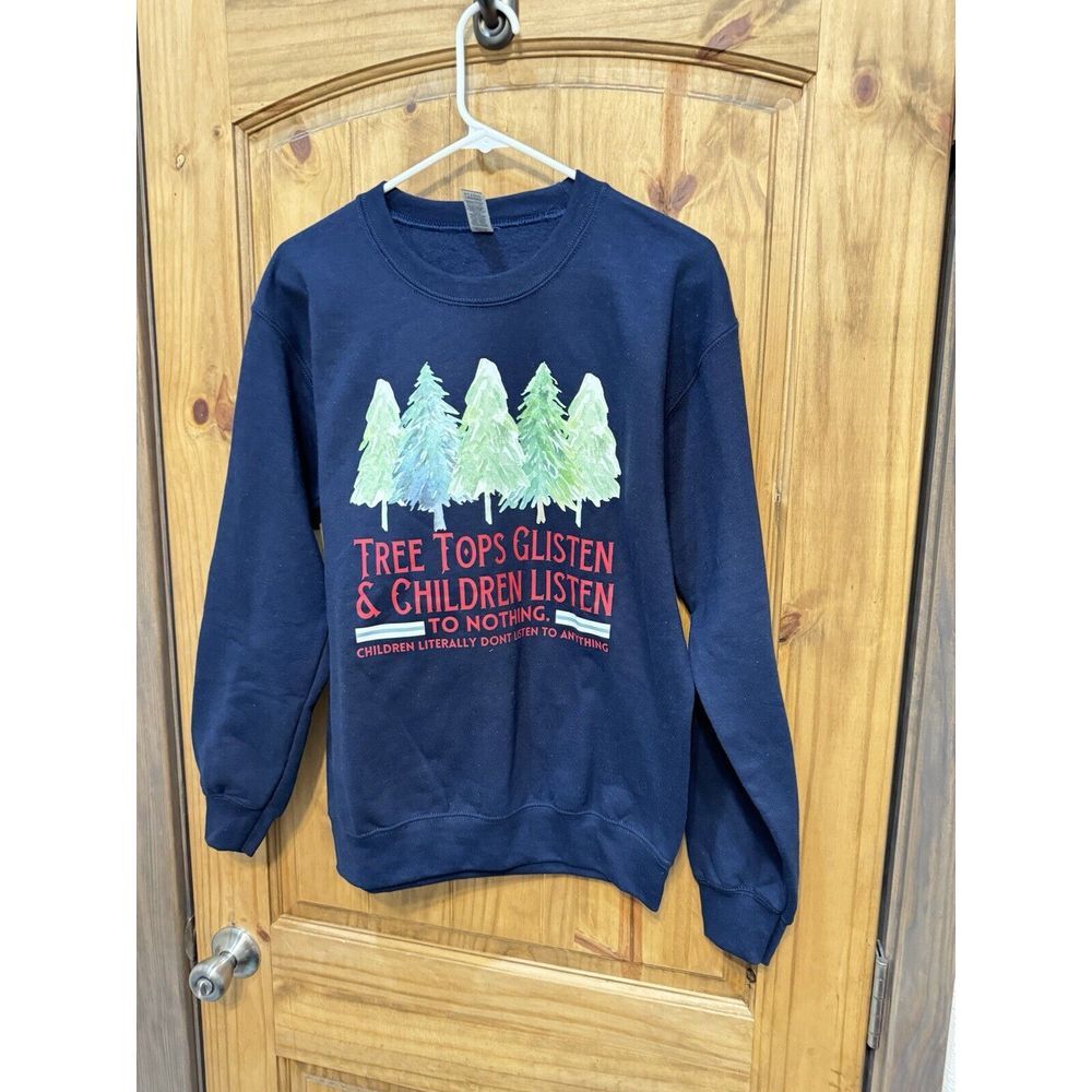 Tree Tops Glisten Children Listen To Nothing Christmas 3d Sweater Size S